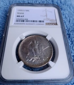 1935-S Texas commemorative half dollar, NGC MS67 - Picture 1 of 4