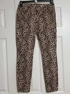 INC International Concepts Women Petite Sz 6P Leopard Skinny Leg Stretch Jeans - Picture 1 of 14