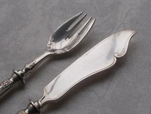 *RAR* Elegantes 2-tlg. Fischbesteck Jugendstil Kreuzband 800er Silber Bruckmann - Bild 1 von 6