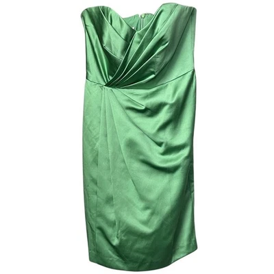David’s Bridal Dress - Strapless Green Satin Midi - 4 - Imagem 1 de 4