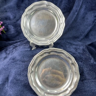 "Juego de 2 posavasos Wilton Armetale Metal Queen Anne Collection 4 3/8"" EE. UU. Foto 1 de 4