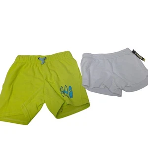 Lot of 2 New Art Class Cat & Jack Boys Small PolyCotton Yellow White Shorts - Picture 1 of 4