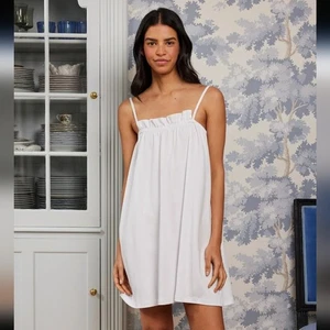 Pijama LAKE Pima Algodón Volantes Camisón en Blanco Talla XS - Imagen 1 de 6