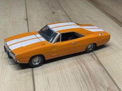 1969 Dodge Charger 1:24 Scale Diecast Car Orange /wh Stripes Ertl  - Image 1 of 4
