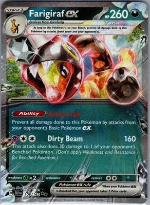 Farigiraf ex 108/162 - Pokemon TCG SV05: Temporal Forces - Double Rare Holo (NM) - Image 1 of 2