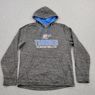 Oklahoma City Thunder NBA Sudadera con Capucha Para Hombres Gris Medio Gráfico Bolsillo Pullover Okc Foto 1 de 4