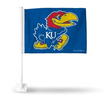 Bandeira de carro Kansas Jayhawks 11X14 montagem em janela 2 lados - Imagem 1 de 4