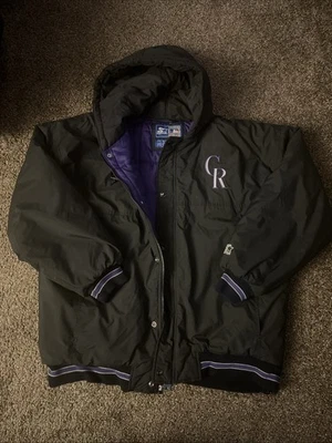 Jaqueta inicial vintage anos 90 Colorado Rockies MLB. Adulto tamanho XL - Imagem 1 de 4