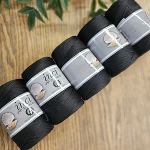 5 X 200g Cordón Poliéster 3mm Cordón Macramé, 1kg, Bolsa de Ganchillo, Negro - Imagen 1 de 6