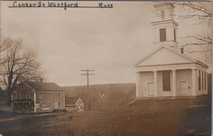 Postal Center Street Westford Massachusetts MA c1900s Church Store RPPC - Imagen 1 de 2