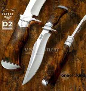 Model # 5362 Impact Cutlery Custom Handmade Bowie Knife with Wood Handle | D2 - Picture 1 of 10