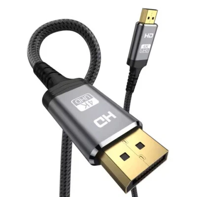 Display Port male to HDMI male 3 meter [9.8ft] braided UHD DP1.2 4k x UHD 2.0 2k - Image 1 of 4