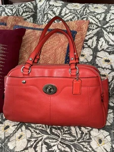 COACH Red Leather PENELOPE Shoulder Tote Purse Bag - Picture 1 of 23