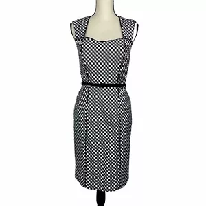 NWT White House Black Market Gingham Sheath Dress Plaid Pinup Womens 4 - Picture 1 of 15