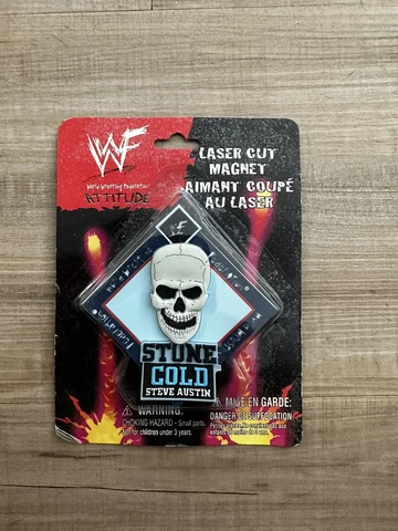WWF Stone Cold STEVE AUSTIN Laser Cut Magnet New Old Stock Sealed WWE AEW IMPACT Cover