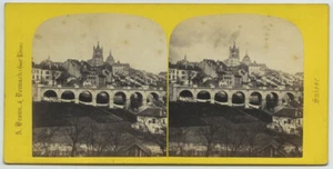 Stéréo 1860-70 Ad. Braun. Suisse. Lausanne. Le Grand Pont. - Picture 1 of 2
