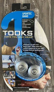 Tooks Sportec Band with Built-in Removable Headphones Black Fleece Headband NEW - Picture 1 of 5
