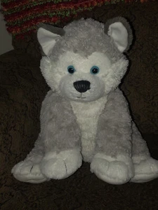 Build-A-Bear 15 Zoll Happy Siberian Husky grauer Wolf Hund Plüschtier Stofftier - Bild 1 von 3