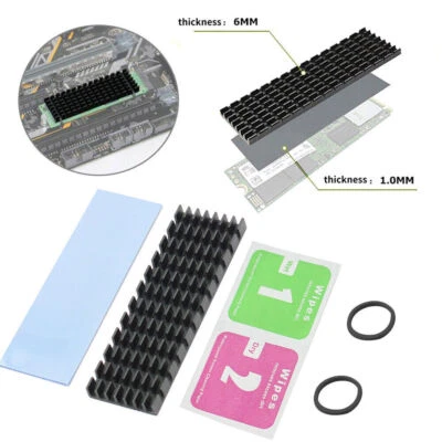 For M.2 NGFF NVMe 2280 PCIE SSD Aluminum Cooling Heat Sink With Thermal Pad Set - Image 1 of 4