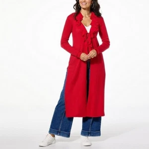 C Wonder by Christian Siriano Mixed Media Duster Length Cardigan Size XL Knitwea - Picture 1 of 6