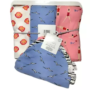 ROSIE POPE 3pc Swaddle Blanket Hat Beanie Set Jersey Cotton Shells Bird Swimmer - Picture 1 of 5