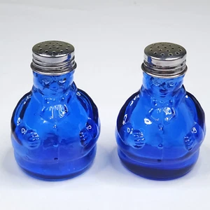 Juego de coctelera de sal y pimienta de chef de vidrio azul cobalto de colección 3,25" para hombres grasos con pajarita - Imagen 1 de 9