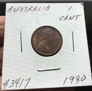 Moneda real planeador cola pluma bronce 1 centavo Australia 1980 ver fotos ex cnd - Imagen 1 de 5