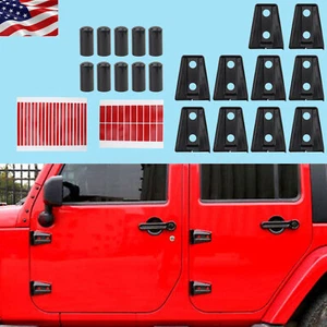 Hood & Door Hinge Cover Protector Trim Kit for 2007-2018 Jeep Wrangler JK JKU - Picture 1 of 9