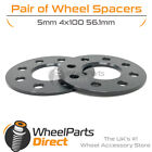 Wheel Spacers (2) Black 4X100 56.1 5Mm For Honda Amaze [Mk2] 18-22