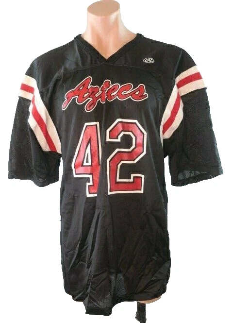 CAMISETA DE FÚTBOL AMERICANO RAWLINGS DE SAN DIEGO STATE AZTECS #42 De Los Ríos usada en juegos talla L Foto 1 de 4