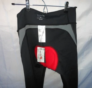 WOMEN'S BALEAF PADDED CYCLING TIGHTS ~ XL ~ BLACK , GRAY PIPING ~ NWT - Picture 1 of 7