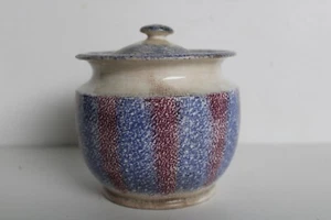 Antique Staffordshire Rainbow Spatterware Covered Sugar (Damage) - Picture 1 of 24