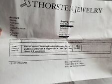 Thorsten Mens Black Ceramic Opal Inlay Engagement Ring/Wedding Band Size 13.5