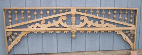 Antique Vintage Victorian Wood Gingerbread Trim Stick and Ball Spandrel Fretwork Cover