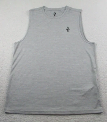 Camiseta sin mangas Skechers para hombre gris medio sin mangas entrenamiento a rayas correr Foto 1 de 4