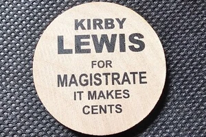 Kirby Lewis de madera de níquel vintage para Magistrate Act Now Do It Black - Imagen 1 de 2