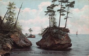 Postcard WI: Houghton Point, Octopus Rocks, Washburn, Wisconsin, DB 1910's - Picture 1 of 2