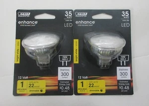2 Pack FEIT ELECTRIC BPFMW/930CA MR16 Bright White 3K 12V LED 4W Plug Light Bulb - Picture 1 of 3