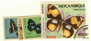 Mozambique #364 MNH, 365 used, 366 MH, 671 used butterflies - Picture 1 of 1