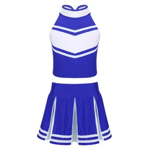 Kids Girls Cheerleading Costume Uniform Outfit Tank Tops Pleated Mini Skirt Set - Picture 1 of 106