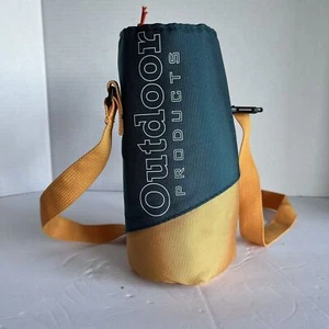 Outdoor Products Insulated Drink Cup Mug Carrier Adjustable Strap Green Yellow - Picture 1 of 5
