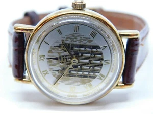 Galaxy Time Int'l Genuine Leather Quartz Analog Women's Watch New Battery - Picture 1 of 5