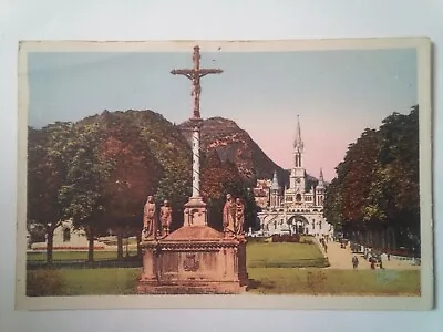 Cpa Lourdes. La Croix Des Bretons Et La Basilique • 3.75€