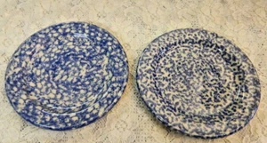 Roseville Spongeware Gerald E. Henn 7.25" Salad / Sandwich Plates - Excellent! - Picture 1 of 4