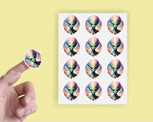 x24 Space Alien Retro Aufkleber Umschlag Siegel Handwerk Vinyl Sticker ad616 - Bild 1 von 1