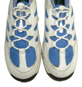 Sz 9 M Z-COIL Men's Walking Shoes Sneakers White Leather Blue Nylon, Rubber Sole - Picture 1 of 19