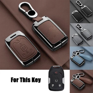 Zinc Alloy Leather Car Key Case Cover For Chevy Suburban For GMC Sierra Yukon - Picture 1 of 21