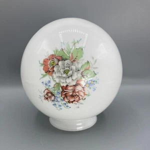 VTG Glass Globe Lamp Shade Replacement with Hand Painted Flowers - Picture 1 of 7