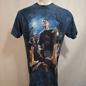 The Mountain Zombie Attack POV Shirt Mens Large Blue Horror Halloween Corpses - Picture 1 of 6