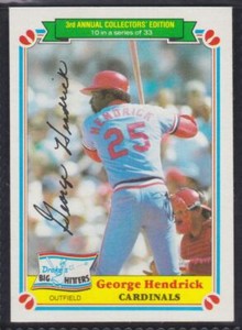 1983 Topps Drake's Big Hitters #10 George Hendrick